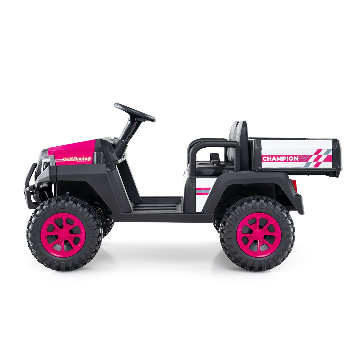 2-Seater Kids Golf Cart 4WD with Storage Trunk, Horn and Rechargeable Battery
