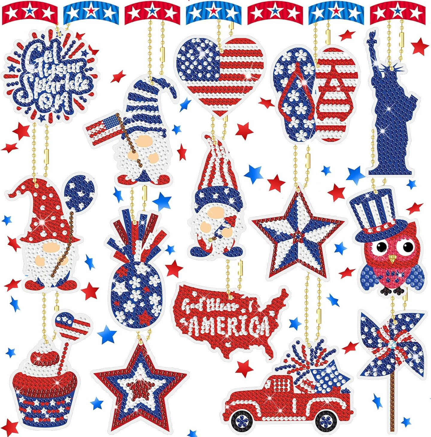 Diy 5d Diamond Art Painting Keychain Customization Diamond Painting