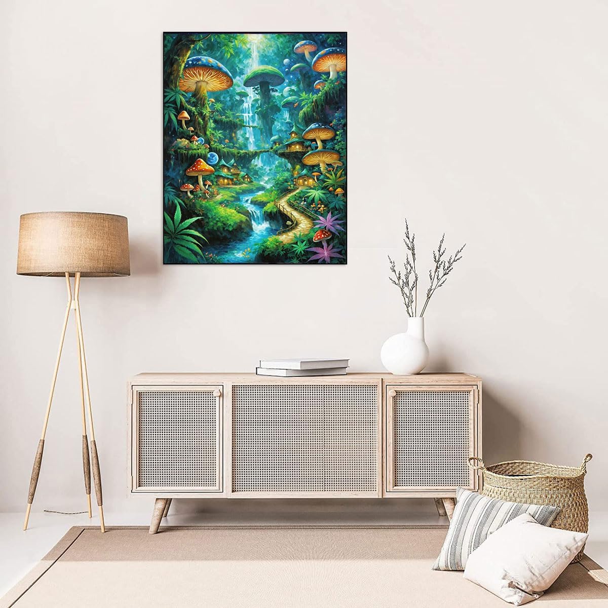 Mushroom Diamond Paintings Kits for Adults, Mushrooms Forest Diamond Art Kits Full Drill Diamond Dots Paint with Diamonds Gem Arts and Crafts for Beginner Adults Home Wall Decor