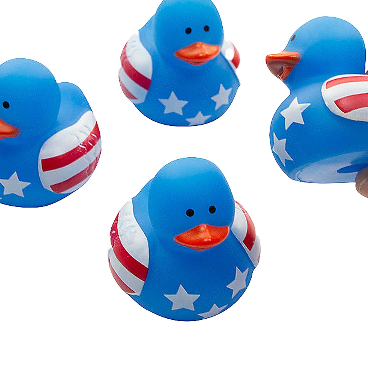 1 1/2" Mini Patriotic US Flag Stars & Stripes Rubber Ducks 24 Pieces
