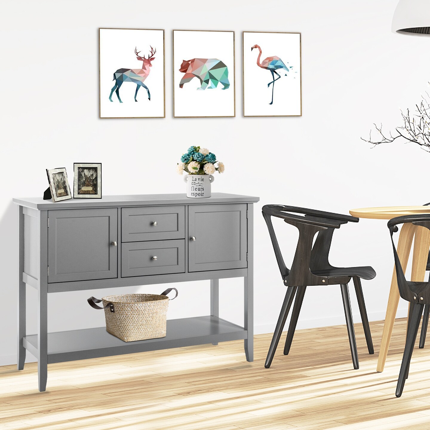 Storage Console Table with Drawers for Entryway or Living Room