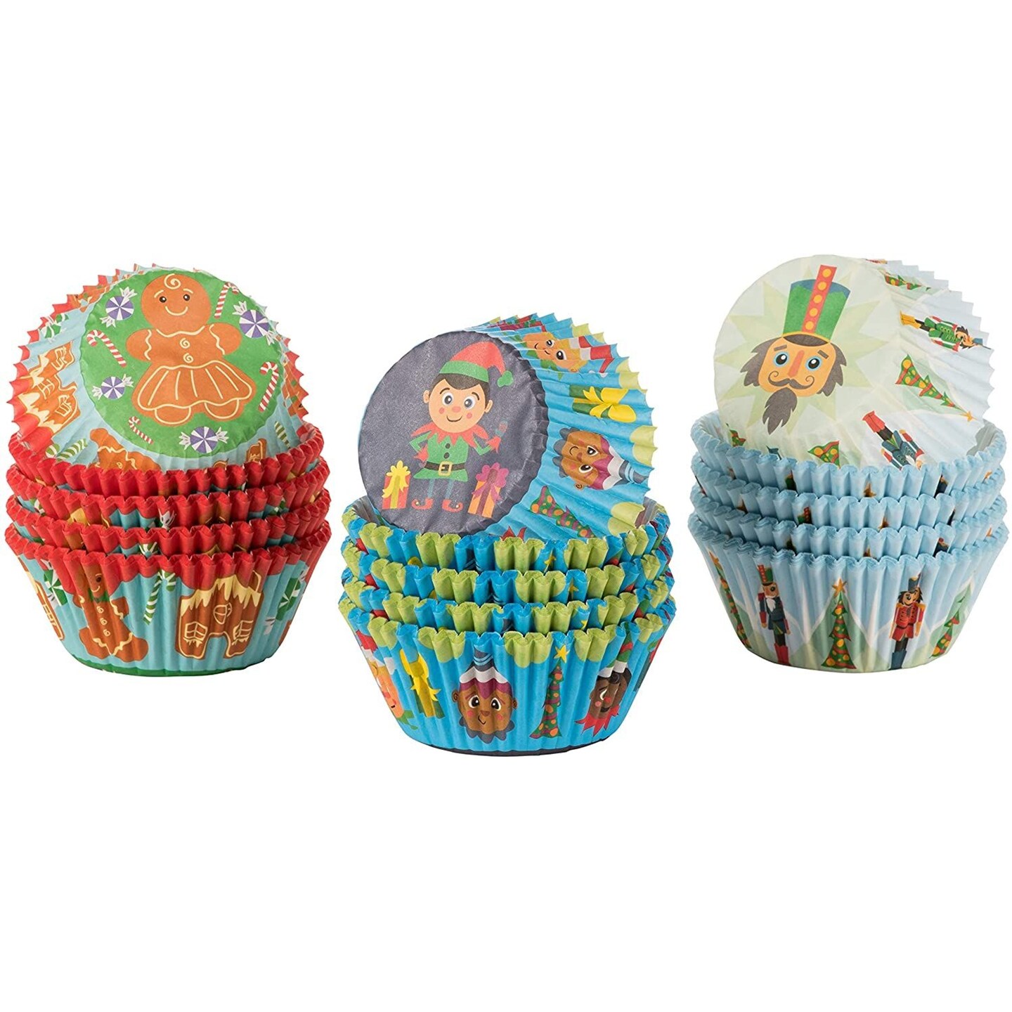 300 Pack Christmas Cupcake Liners, Standard Size Baking Cups for Holidays (3 Inches)