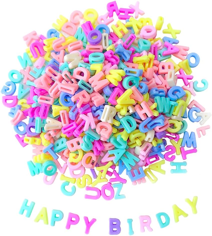 300+ PCS Large Alphabet Beads (9×12mm) – A–Z Plastic Letter Beads in Macaron Colors for Jewelry & Crafts
