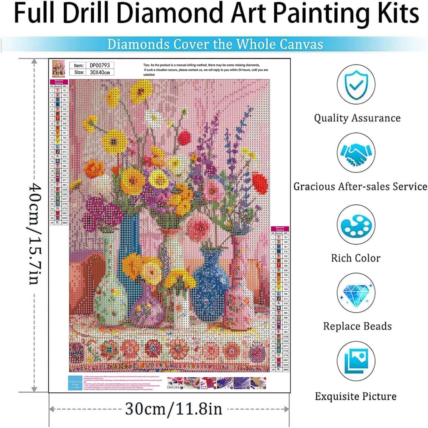 Flowers Diamond Art Kits for Adults,5D Flower Diamond Painting DIY Animal Diamond Art Diamond Painting Kit for Adult,Round Full Drill Diamonds, Diamond Art Kits for Home Decor