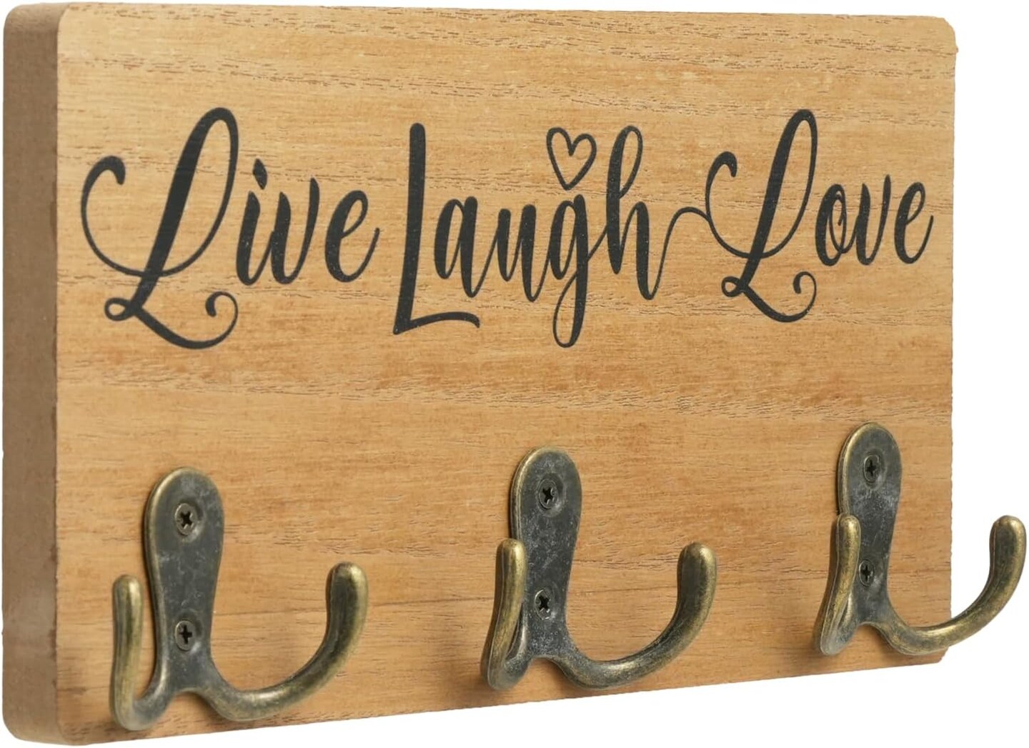 Key Holder for Wall Decorative with 3 Hooks, Wall Mounted Farmhouse Keys Hanger Organizer, Wood Rustic Hanging Key Hooks for Entryway Home Decor