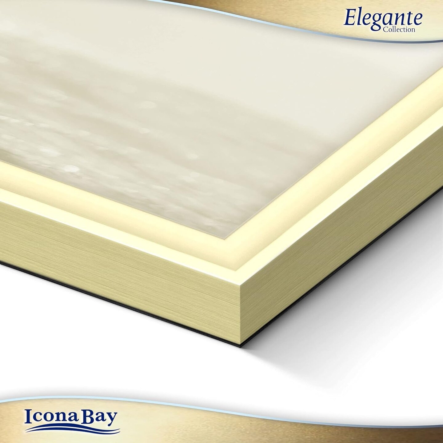 5x7 Gold Picture Frame, Contemporary Photo Frame, Wall Mount or Table Top, Elegante Collection