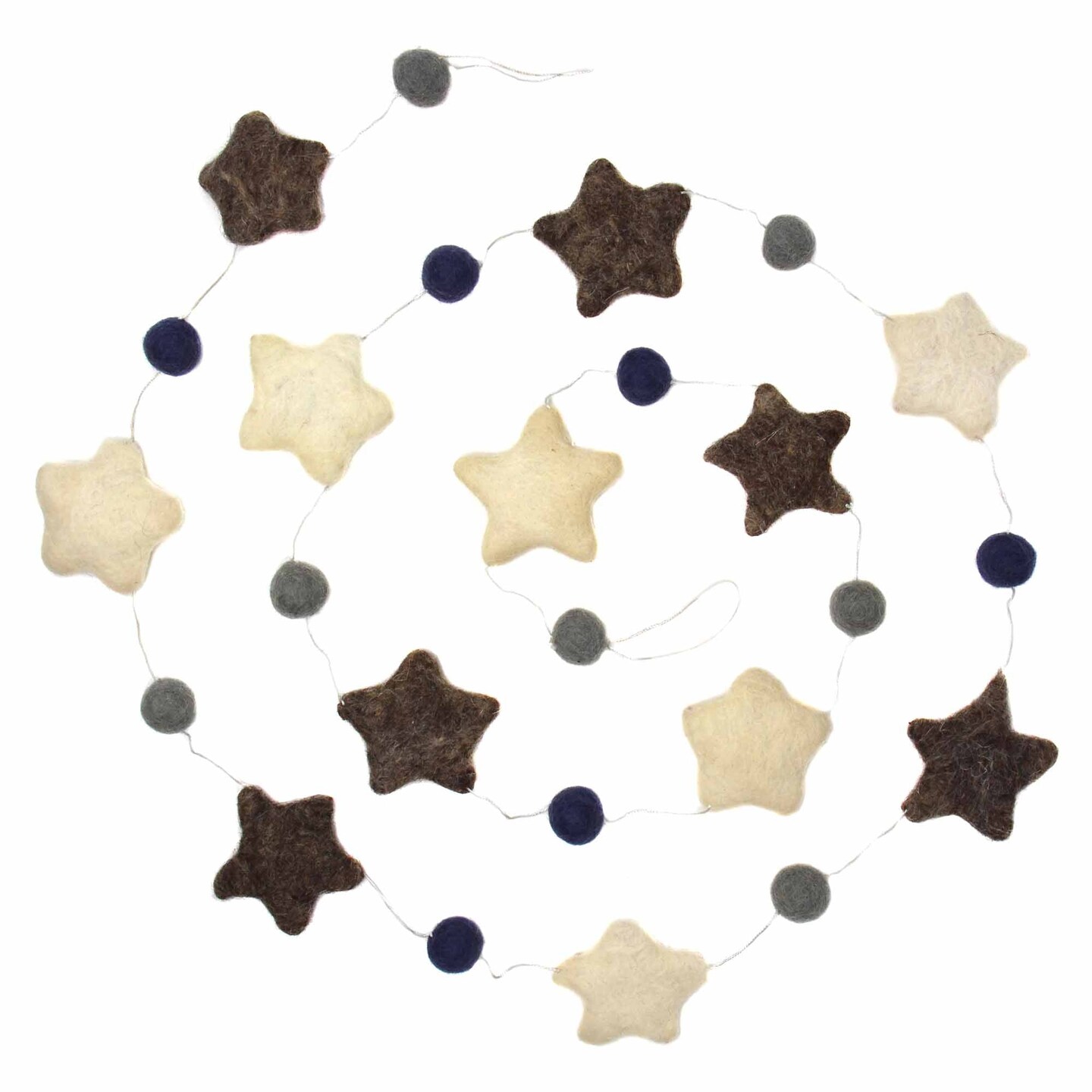 Multi Color Wool Felt Star Garland for Kids Rooms and Nursery