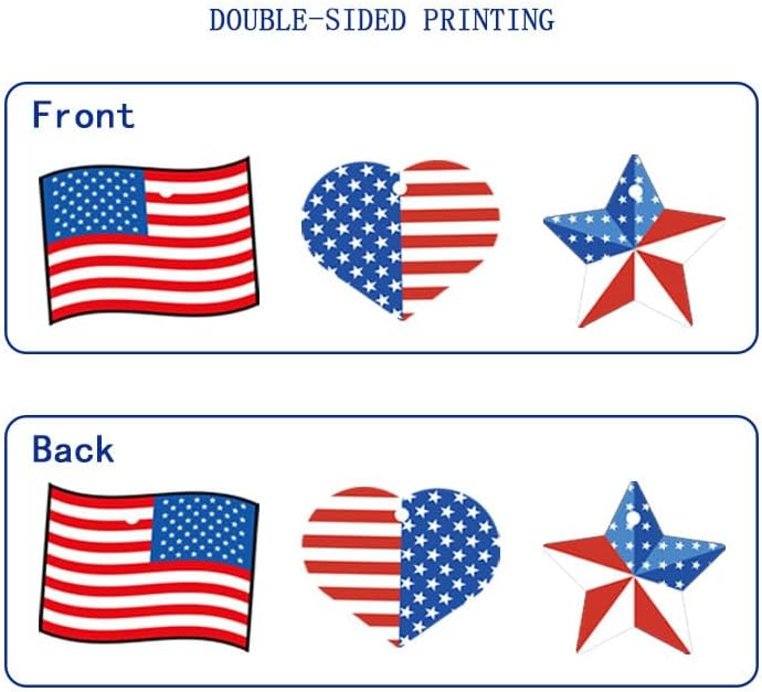 10Pcs Independence Day Hanging Ornaments American Flag Hanging Decoration 4th of July Tree Decorations Red White Blue Heart Balloon Star Ornament Memorial Day Star Pendant for Holiday Party Supplies