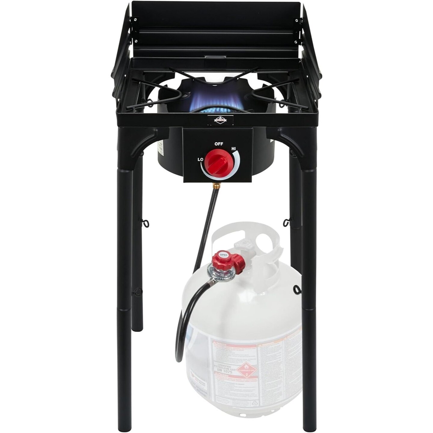 Hike Crew Cast Iron 1-Burner Gas Camping Stove, 75,000 BTU Portable Stove  w/Flame Control More!