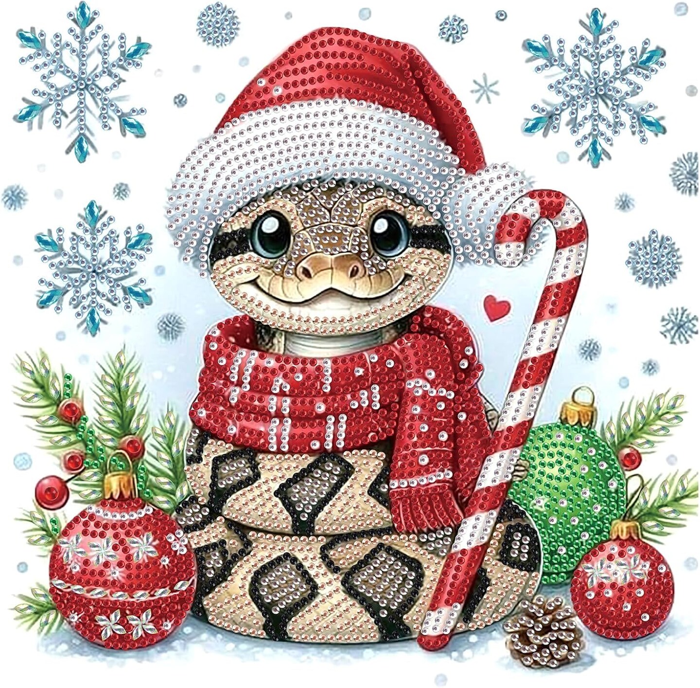 Diamond Painting Kit, 5D DIY Snake, Special Shape Crystal Artificial Diamond Partial Mosaic Handicraft, Wall Decor Art for Bedroom, Office, Living Room, Christmas Gift