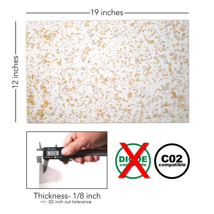 Glitz Acrylic 2.6mm (1/8th Inch), 12x19 inch | CO2 Laser & CO2 Glowforge Ready, Special Pattern Cast Acrylics, Craft Closet Brand