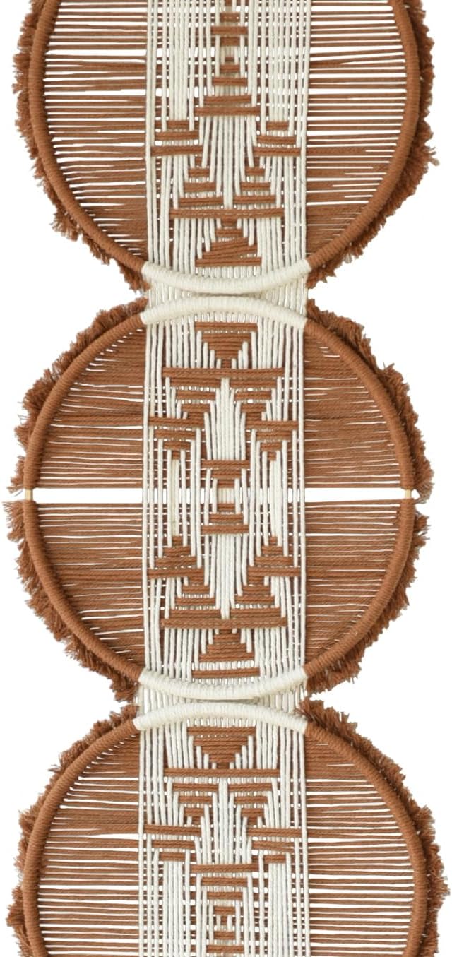 Macrame Wall Hanging Boho Wall Decor Art | Brown and White|11.8W x 65L
