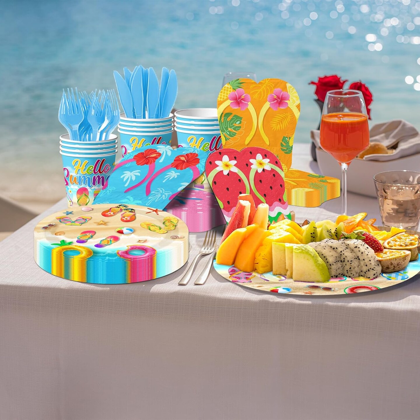 Beach Plates and Napkins Sets Beach Party Supplies