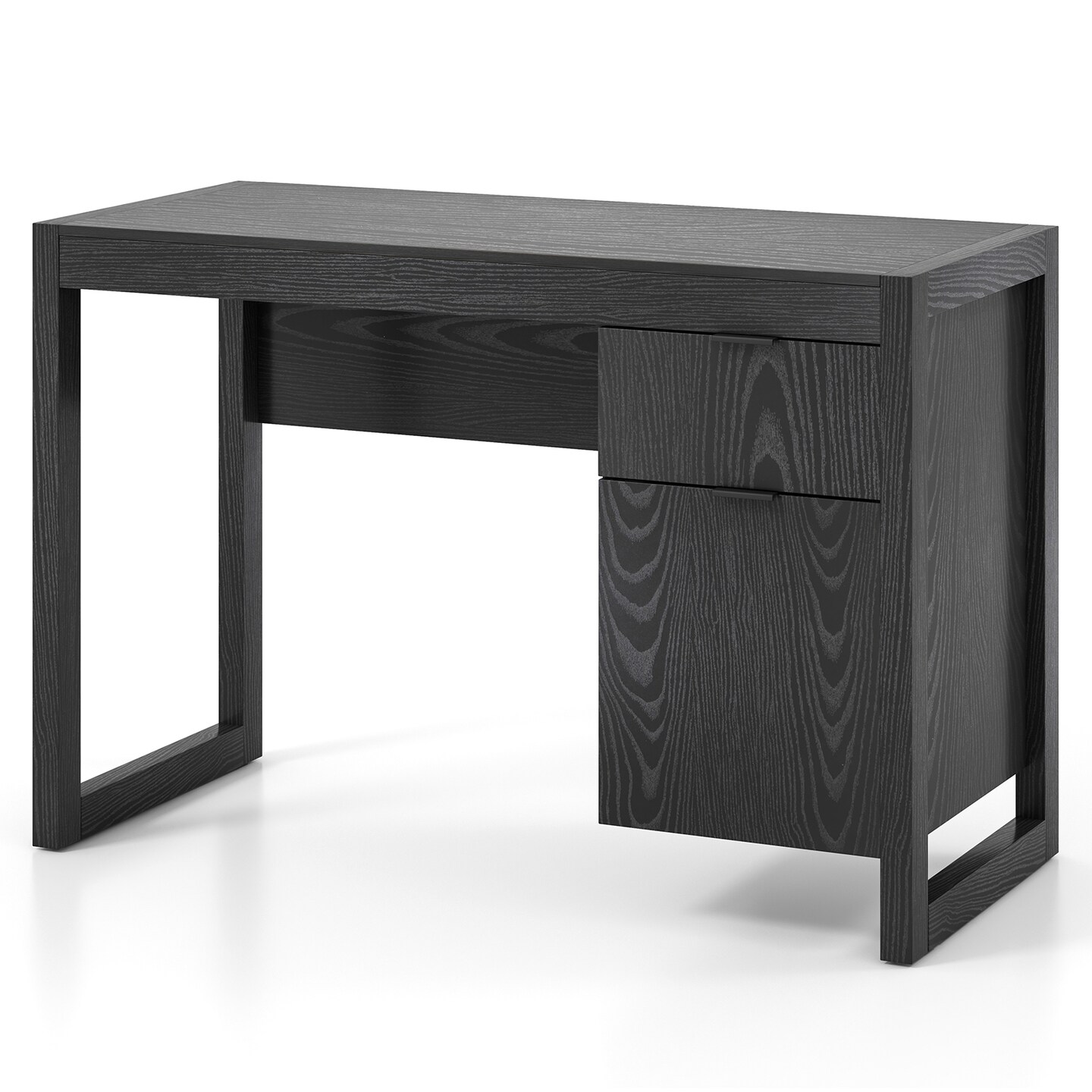 Stylish Modern Desk with Storage Cabinet and Drawer for Home or Office Workspace