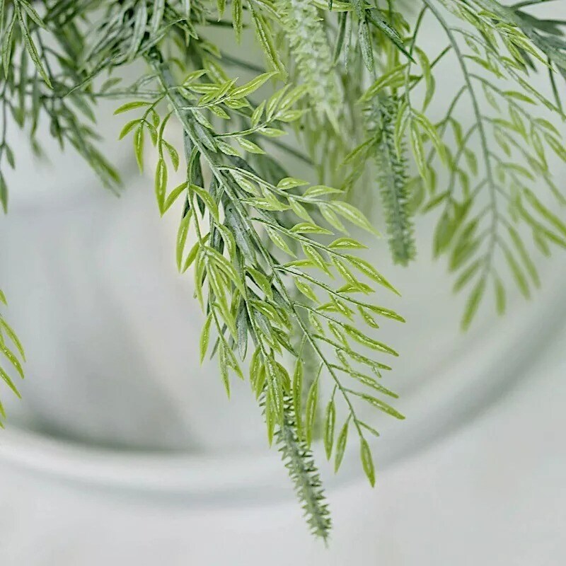 2 Frosted Green 15&#x22; ARTIFICIAL Sagebrush LEAVES Faux Greenery Stems Party Events