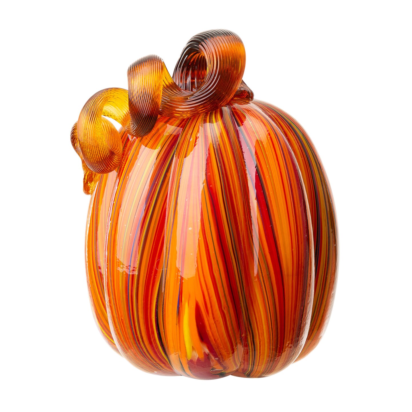 Multi Striped Glass Pumpkin &#x26; Gourd