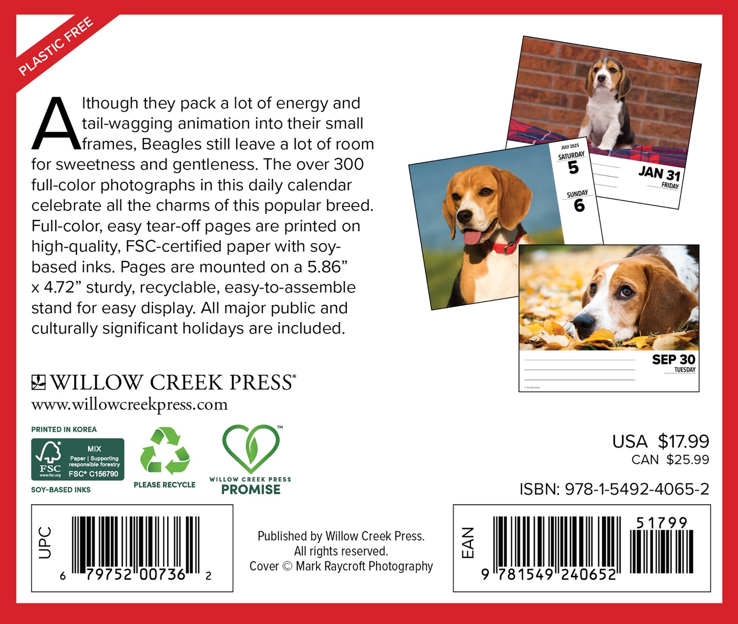 Just Beagles 2025 Box Calendar - Dog Breed Daily Desktop