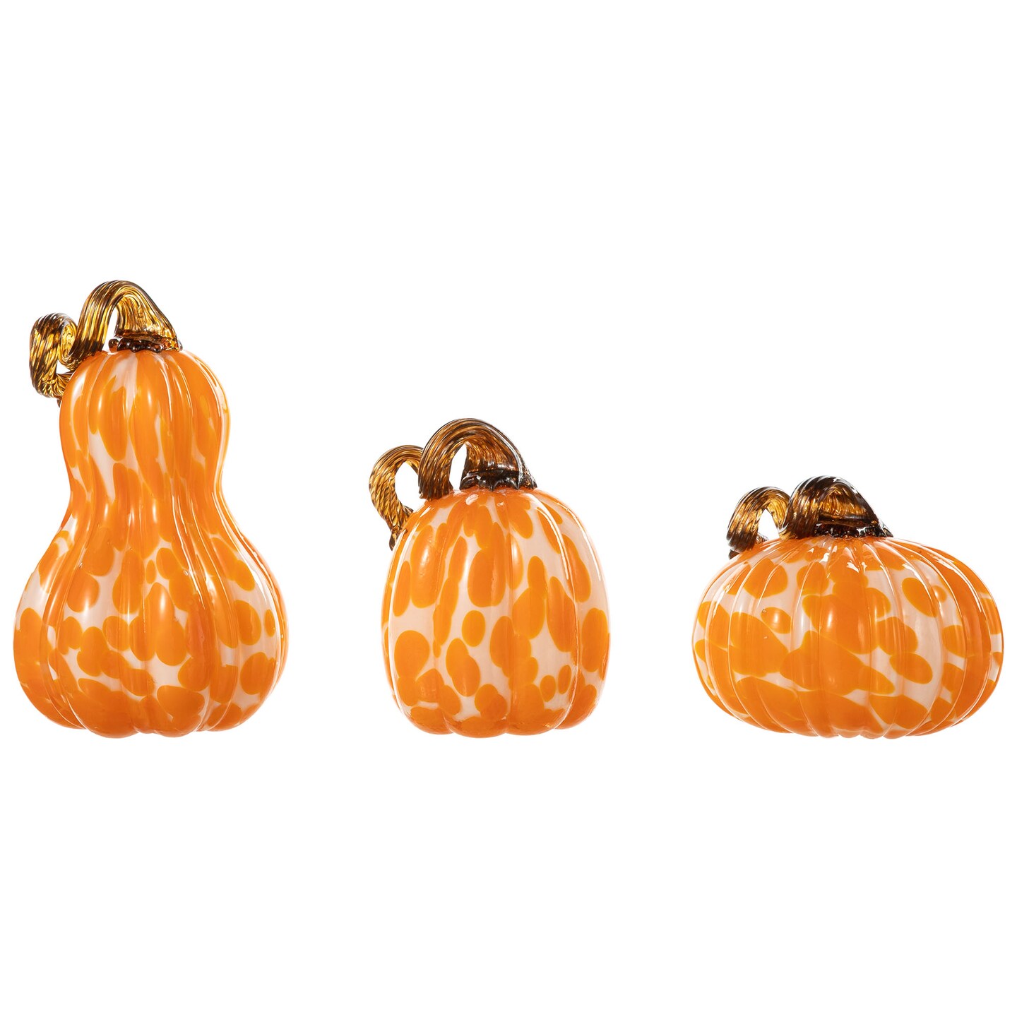 S/3 Glass Pumpkin &#x26; Gourd