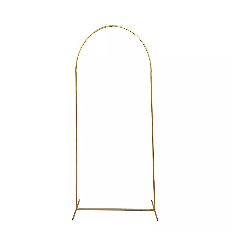 5 ft Gold Metal Floral Display Frame Round Top Backdrop Stand Wedding Arch Event