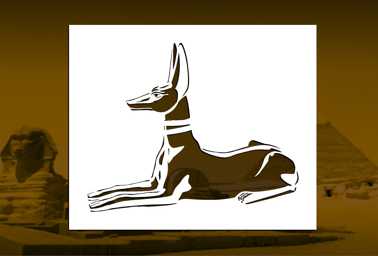 Anubis Inspired Reusable Stencil (Many Sizes)