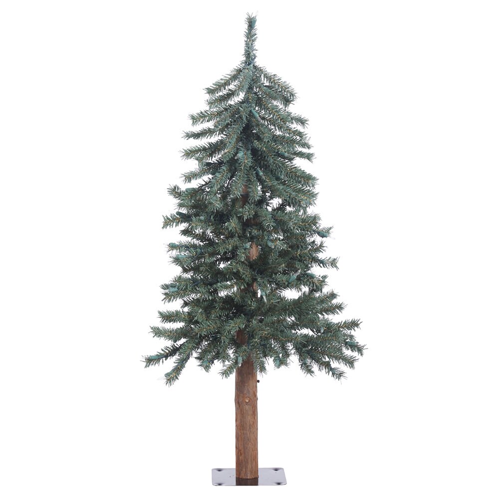 Vickerman 3' Unlit Natural Bark Alpine Artificial Christmas Tree - Metal Base