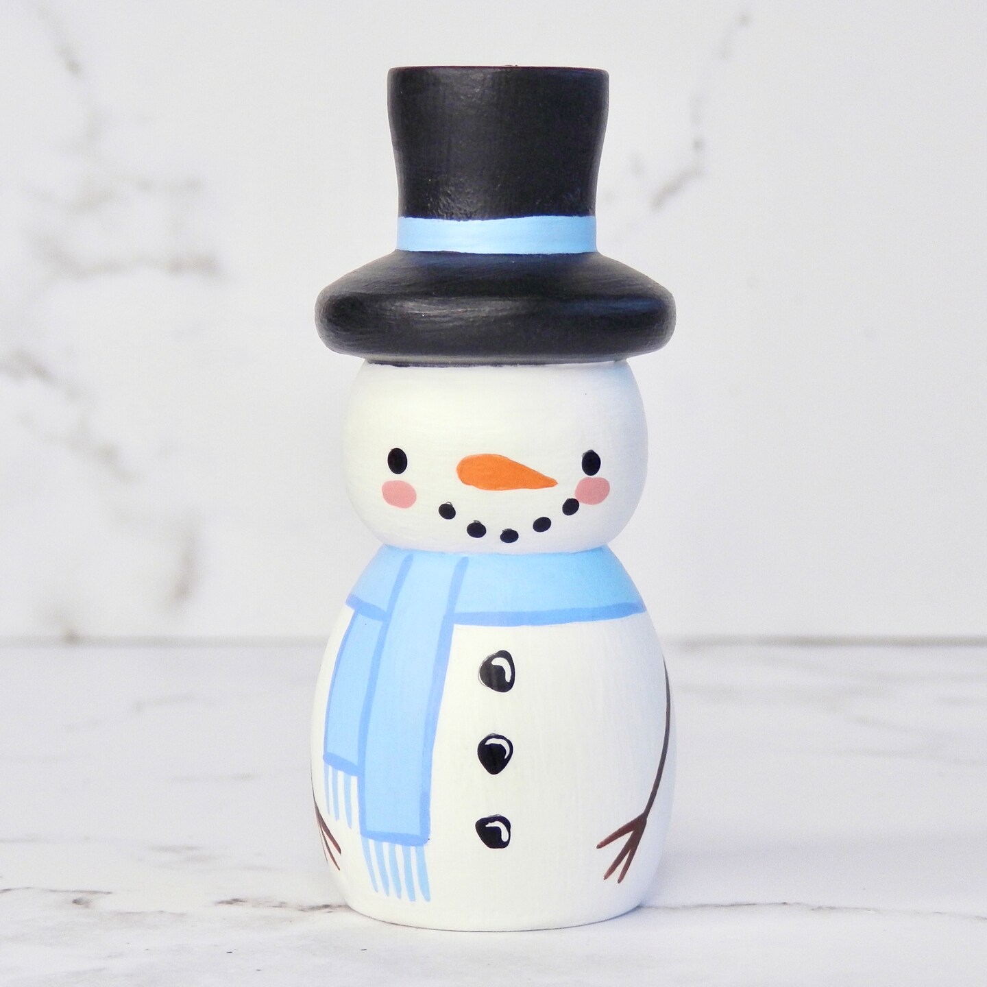 Snowman Peg Doll | Wooden Christmas Ornament | MakerPlace by Michaels