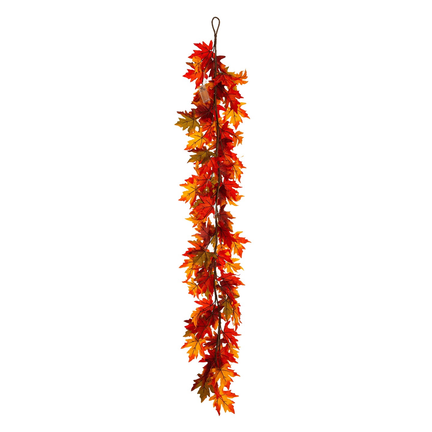 24"D Fall Lighted Maple Leaves Wreath with Timer