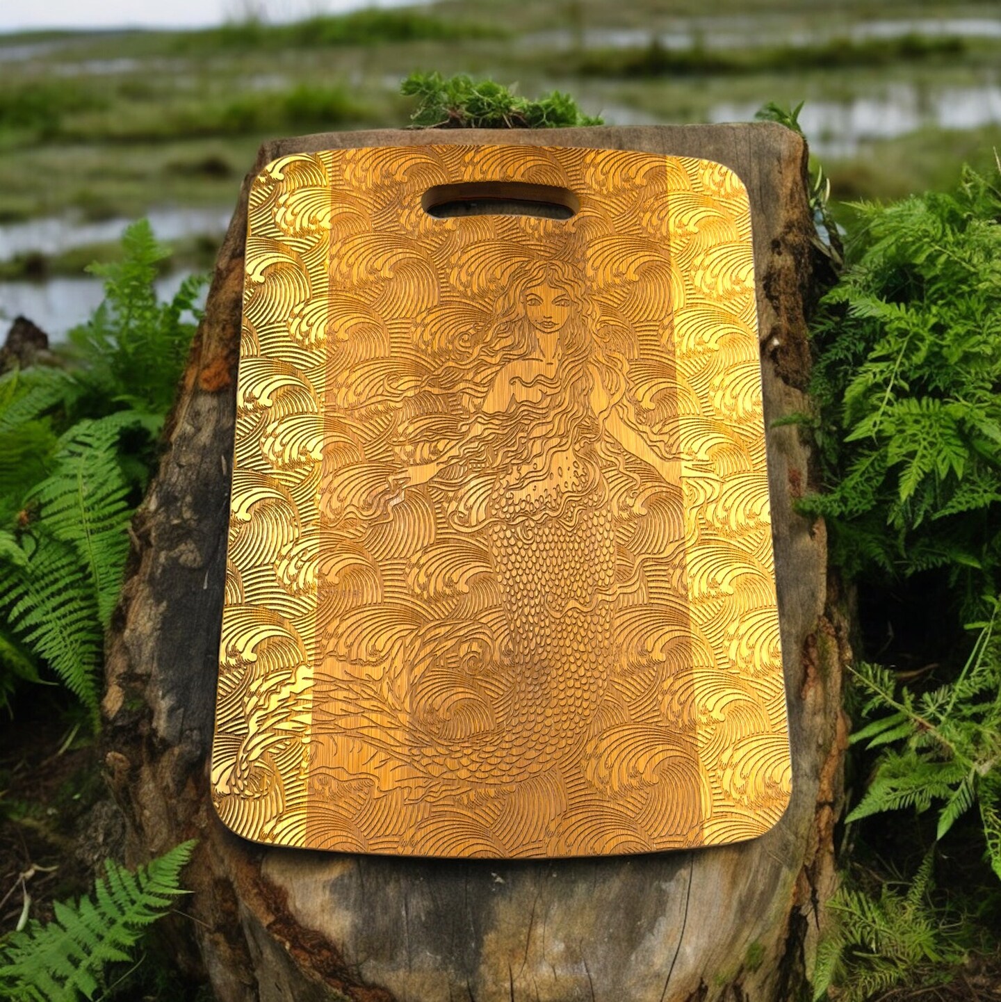 Mermaid Cutting Board 14&#x27;&#x27;x9.5&#x27;&#x27;x.5&#x27;&#x27; Bamboo