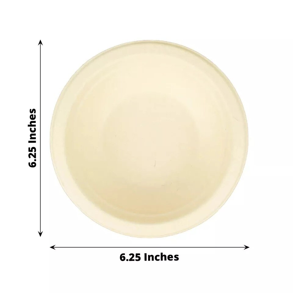 50 Natural 12 oz Round Sustainable Bagasse Disposable BOWLS Party Decorations