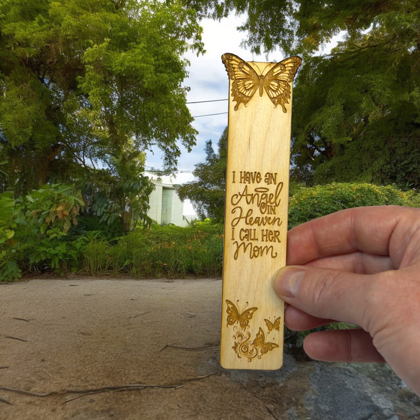 Bookmark - I have an angel in heaven I call her Mom - Birch wood