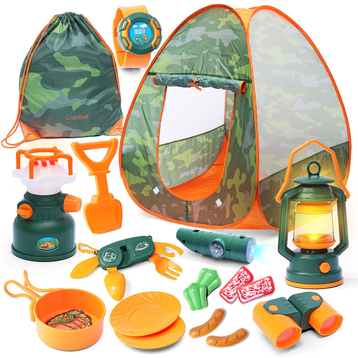 CraftBud 17 PCs Kids Camping Play Set