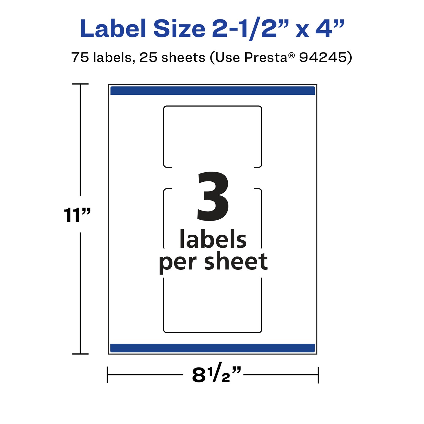 Avery Glossy White Rectangle Labels with Sure Feed, 2.5" x 4"