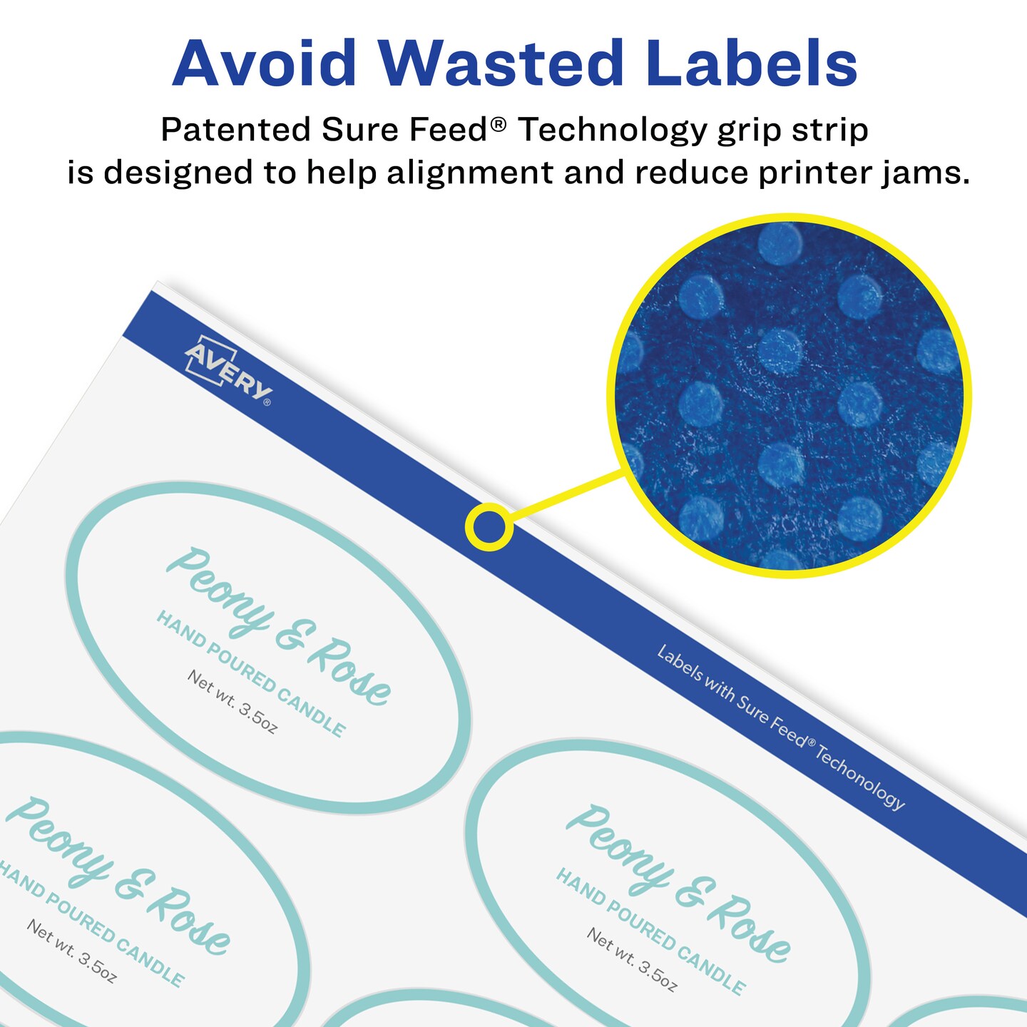 Avery Glossy Clear Oval Labels with Sure Feed, 1-1/8" x 2-1/4"