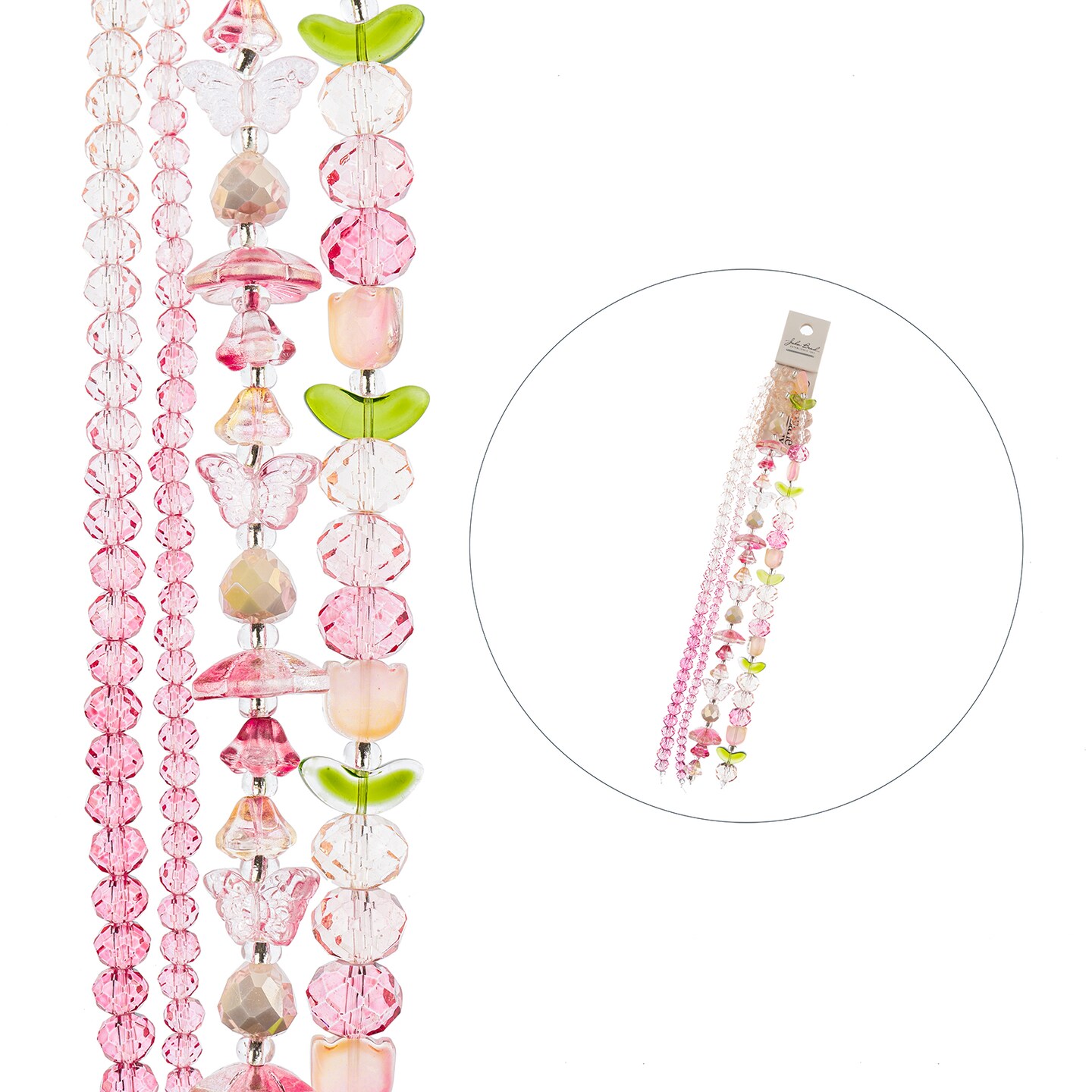 Crystal Lane DIY Glass Garden 7in Mixed Bead Strands