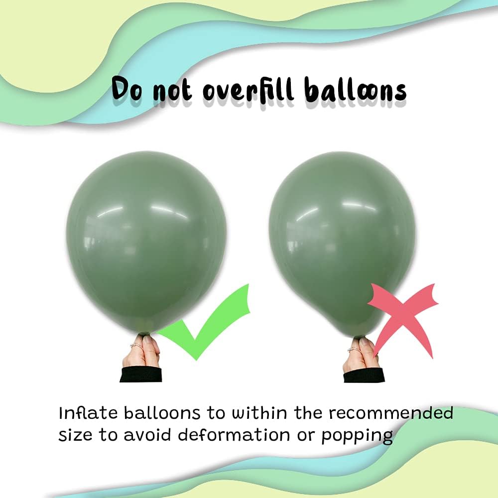 Eucalyptus and rose gold with white sand Latex Balloons(Green,white)10 x 10 x 10 inches