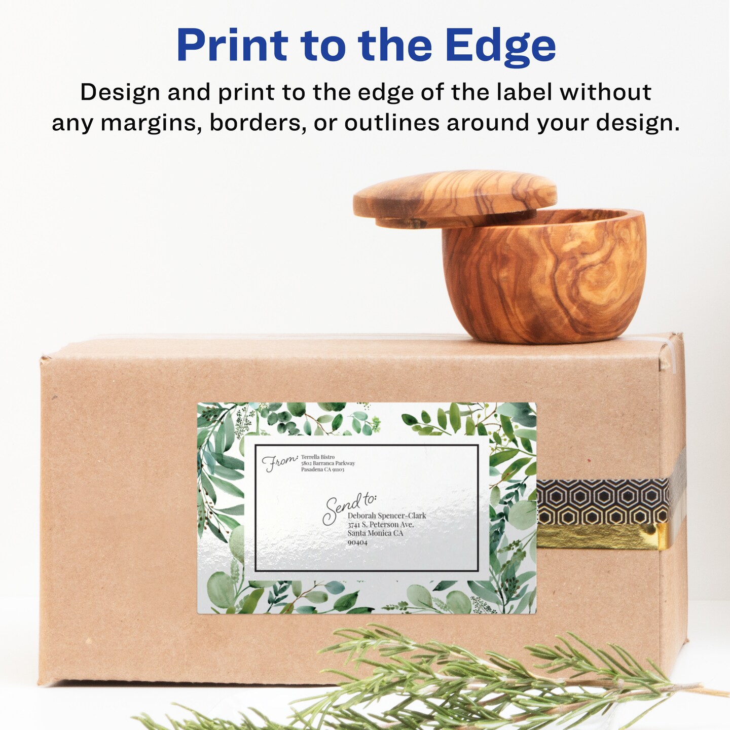 Avery Glossy White Rectangle Labels with Sure Feed, 4.75" x 7.75"