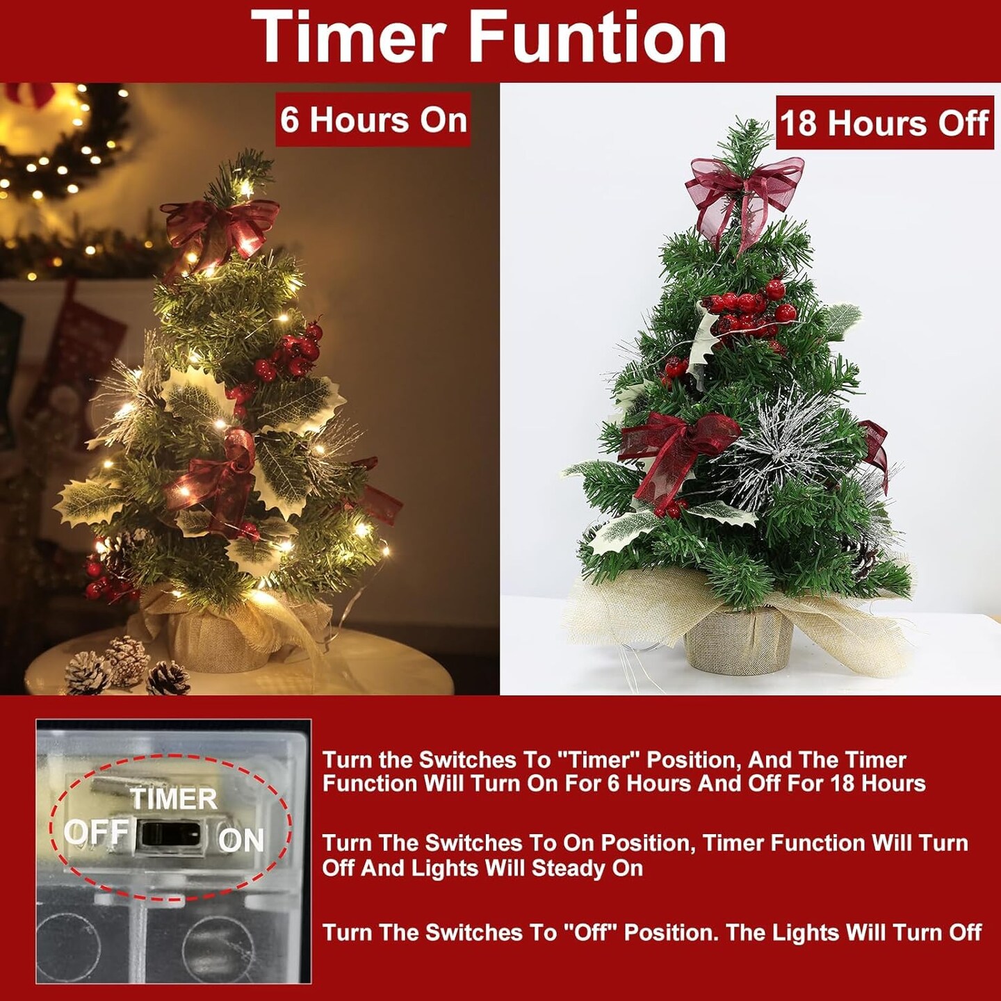 Lighted Mini Christmas Tree(Multicolor)10.5&#x22;D x 10.5&#x22;W x 20&#x22;H