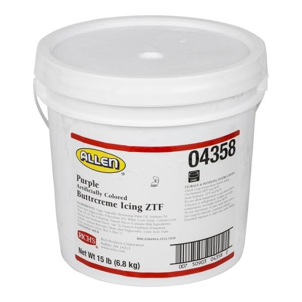 Allen Purple Zero Trans Fat Buttercreme Icing 15 Pound