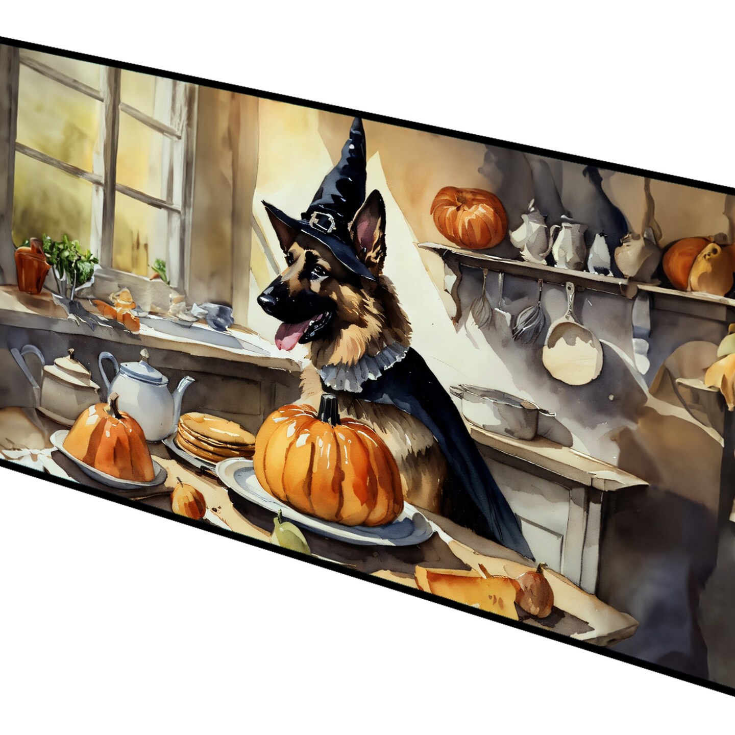 Edge Collections - 28&#x22; x 58&#x22; - Multicolor - Artistic Pumpkin Pie Runner Fall Decor Mat - 1 Piece