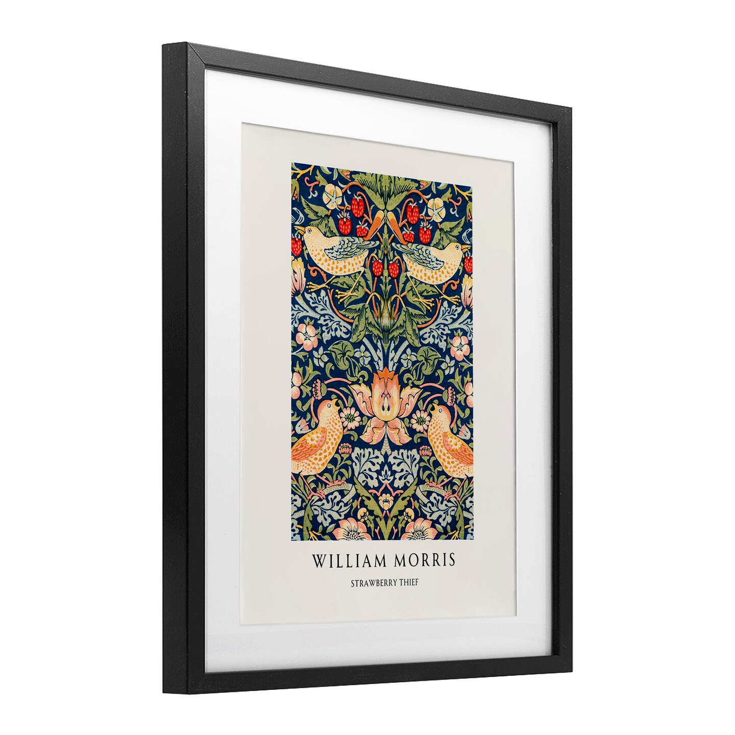 Stupell Industries William Morris Strawberry Thief Black Framed Print Under Glass, design by Vintage Hustle
