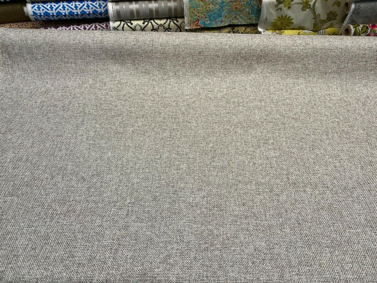 1 Yard Shale Gray Chenille Upholstery Fabric Soft Woven Textured Material 100% Polyester 56 Inches Width