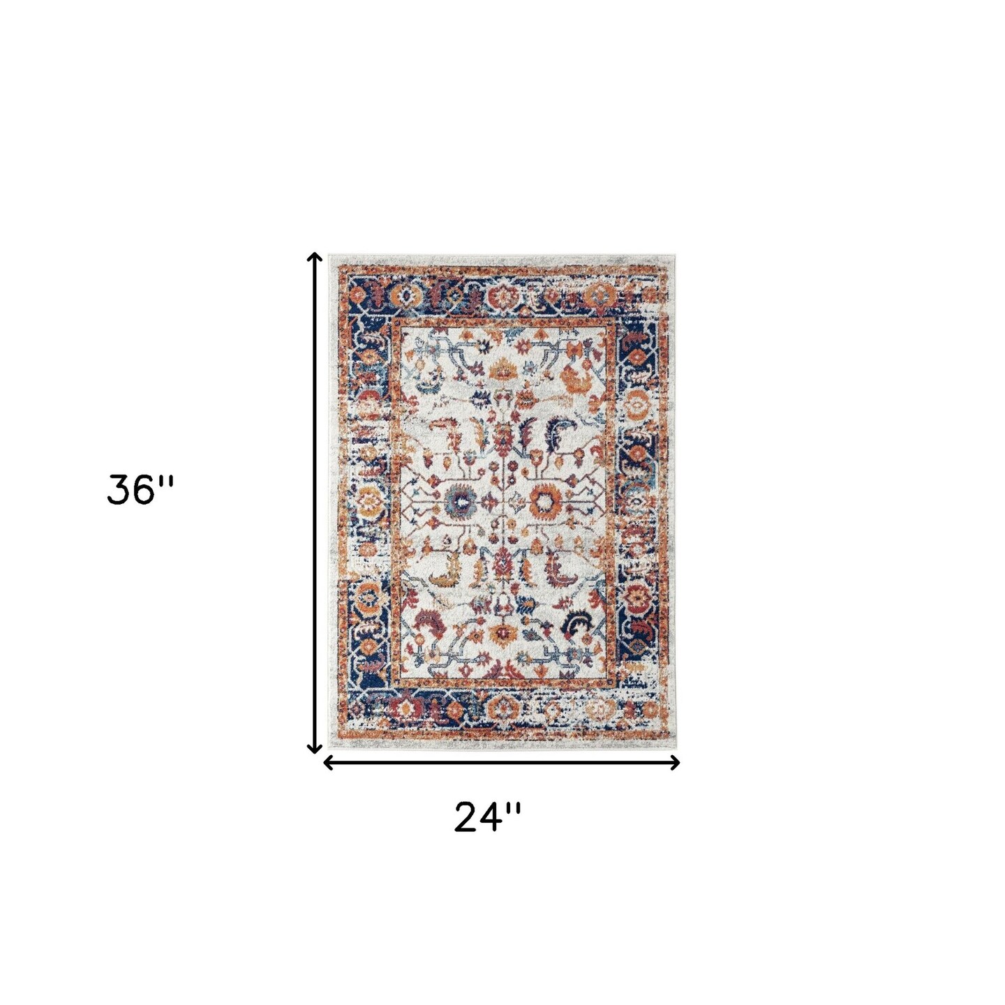 Edge Collections - 2' X 3' - Multicolor - Floral Area Rug for Cozy Spaces - 1 Piece