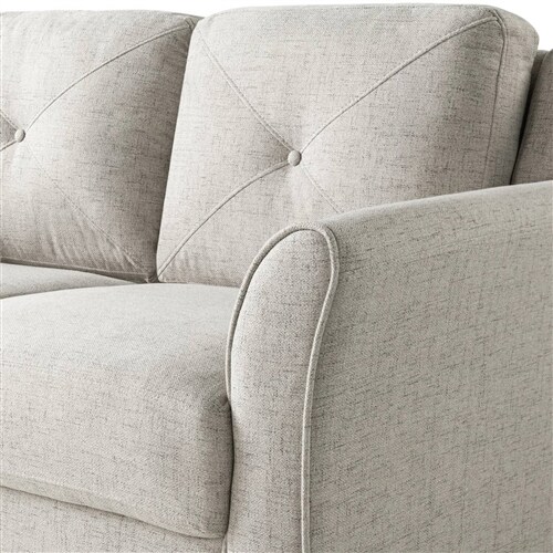 Microfiber Upholstered Loveseat Sofa with Flared Arms and Black Legs