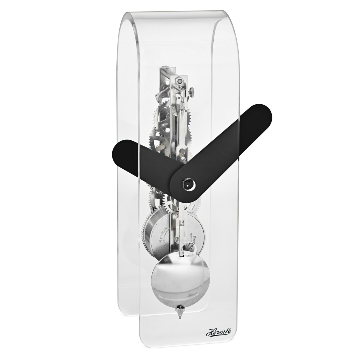 Hermle Arcylic Arched Desk Clock - 9" - Silver and Black | Michaels