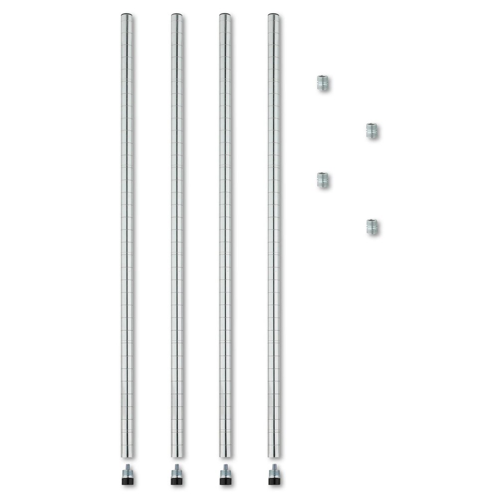 Alera 36 in. Stackable Posts for Wire Shelving - Silver (4/Pack)