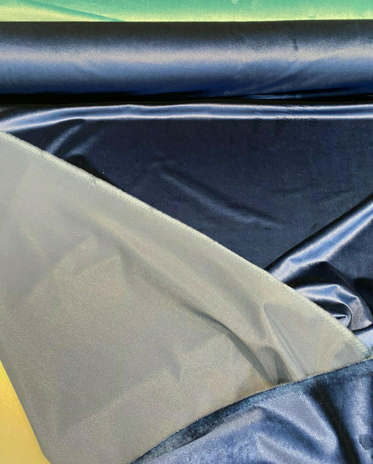 1 Yard Navy Blue Velveteen Velvet Drapery Upholstery Soft Durable 100% Polyester Fabric