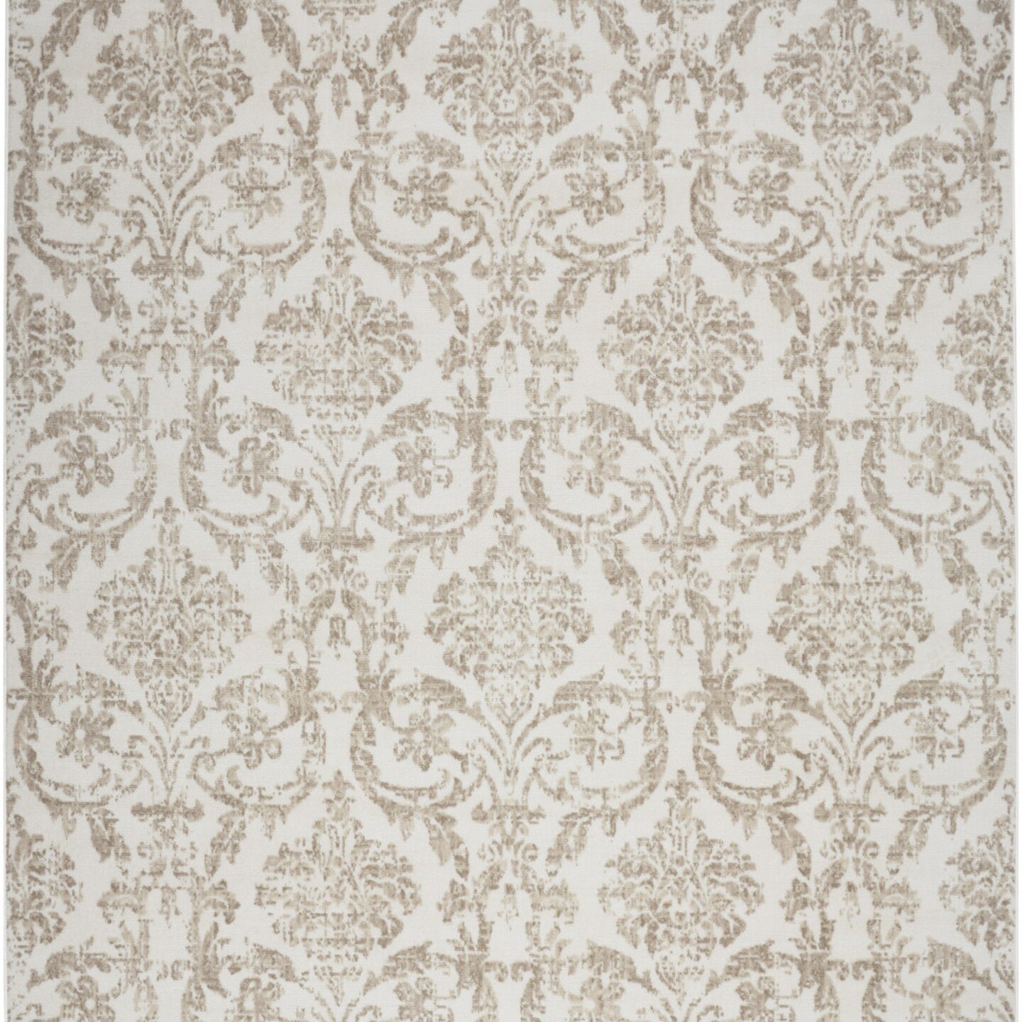 Edge Collections - 5&#x27; X 7&#x27; - Brown - Durable Non-Skid Area Rug with Damask Design - 1 Piece