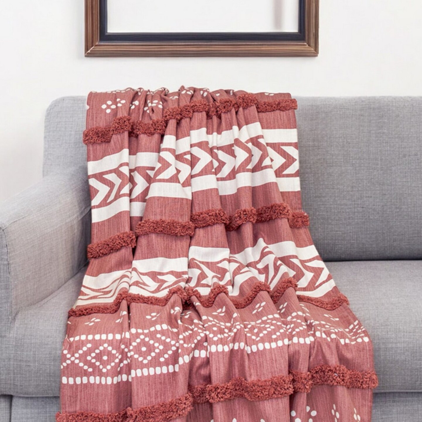 Edge Collections - 50"x 60" - Pink - Cozy Striped Throw Blanket for Stylish Home Decor - 1 Piece