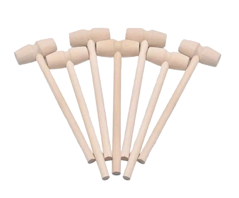 Solid Wood Mini Mallet 10/Pk – Small Wooden Craft Hammers for Classroom, DIY, and Art Projects