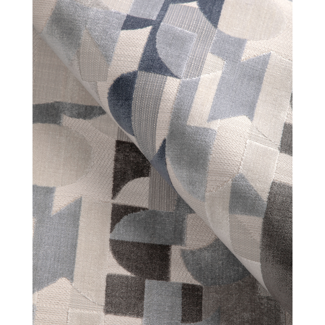 1 Yard Modern Abstract Geometric Velvet Upholstery Fabric Polyester Rayon Blend